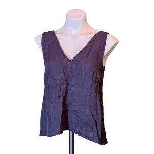 Calme Double Gauze Drape Tank Top Graphite Size Small NWT